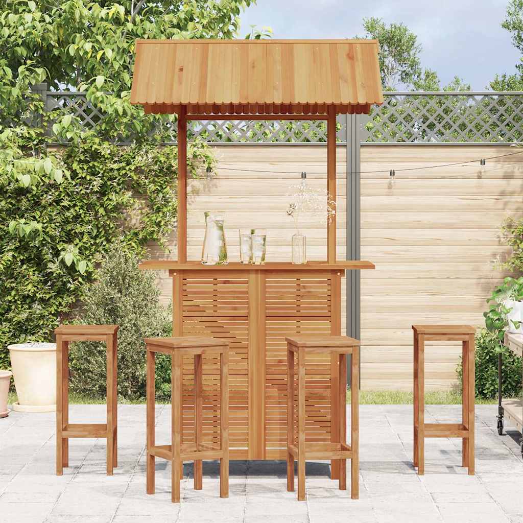Outdoor-Bartisch mit Dach 122×106×217 cm Akazie Massivholz